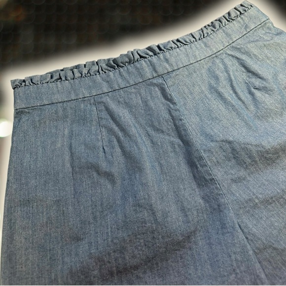 NWOT J. Crew Cotton Blue Chambray Ruffled Trim Chino 3” Shorts Size 6 - Picture 9 of 9